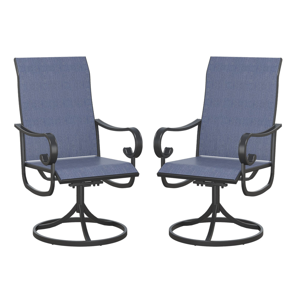 Vicllax Patio Swivel Chairs Set of 2/4/6, Outdoor Textilene Swivel Dining Chair