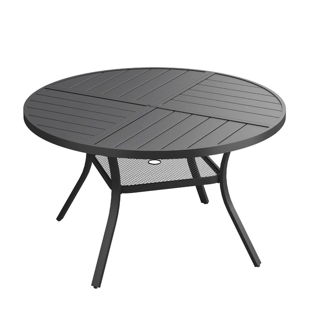 Vicllax Round Patio Dining Table for 4/6/8, Outdoor Large Metal Table