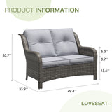 Vicllax Patio Wicker Oasis Lounge Sofa, Loveseat