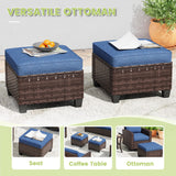 Vicllax Versatile Wicker Patio Set: 9 Pieces with Fire Table & Ottoman