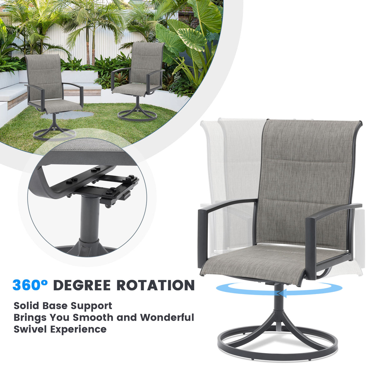 Vicllax 5-Piece Outdoor Furniture Set, Outdoor Dining Set for Lawn Garden