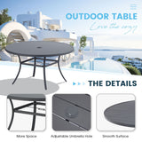 Vicllax 9 Pieces Outdoor Dining Set with 60" Round Dining Table and Premium Swivel Chairs