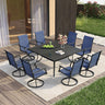 Vicllax 9 Pieces Outdoor Dining Set with 59" Square Dining Table and Swivel Chairs