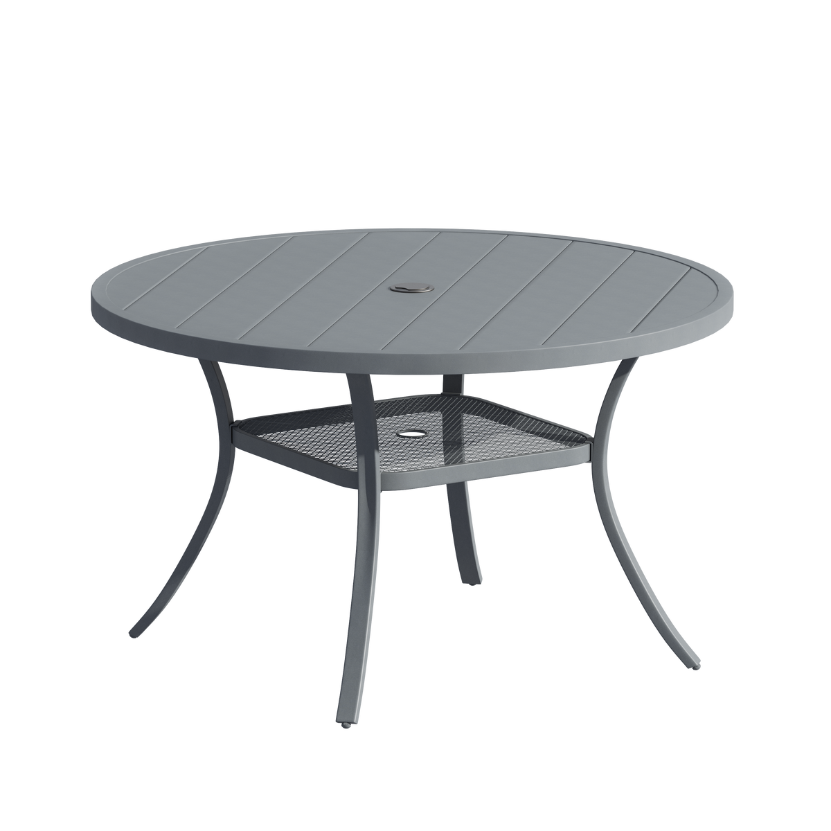 VICLLAX Round Patio Dining Set of 4 with Aria Woven Rope Swivel Chairs, 40.2" / 47.2"