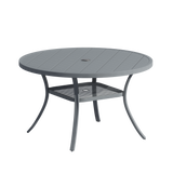 VICLLAX Round Patio Dining Set of 4 with Aria Woven Rope Swivel Chairs, 40.2" / 47.2"