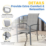 Vicllax 7 Pieces Outdoor Dining Set, 47.2"Round Table and Skyline Stackable Chair