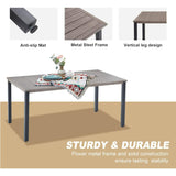 Vicllax Outdoor Patio Metal Dining Table for 4/6