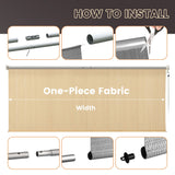 Vicllax Outdoor Cordless Sun Blocking Roller Shade, Patio Crank Roll Up Sun Shade