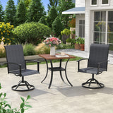 Vicllax 3 Pcs Outdoor Dining Set, 27.6" Square Bar Table and 2 Swivel Chairs