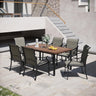 Vicllax 7-Piece Outdoor Dining Set, Rectangle Dining Table for 6 and Patio Dining Chairs