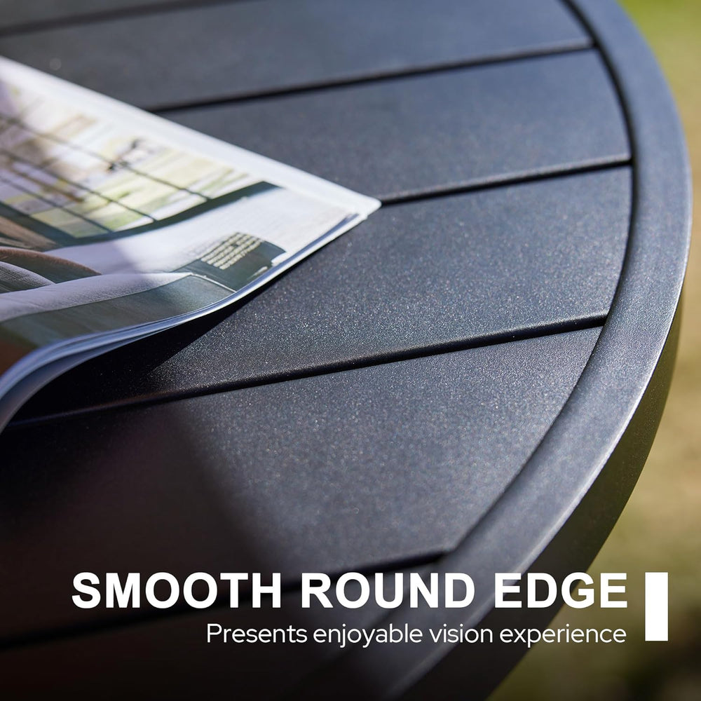 Vicllax 7 pcs Outdoor Dining Set, Metal Round Dining Table and Premium Swivel Chairs