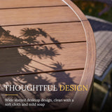 Vicllax 3/5 PCS Outdoor Swivel Bar Set, Patio Wicker Bar Chairs and Round Bar Table