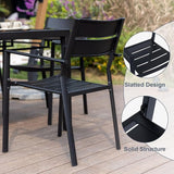 Vicllax Outdoor Patio Bistro Set of 2, Metal 27.6" Round Table and Stackable Dining Chair