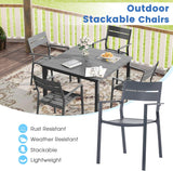 Vicllax Outdoor Patio Dining Chairs Stackable Metal Chairs