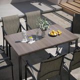 Vicllax Outdoor Patio Metal Dining Table for 4/6