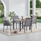 Vicllax Outdoor Patio Metal Dining Table for 4/6