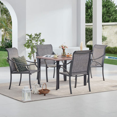 Mesa de comedor de metal para patio exterior Vicllax para 4/6 