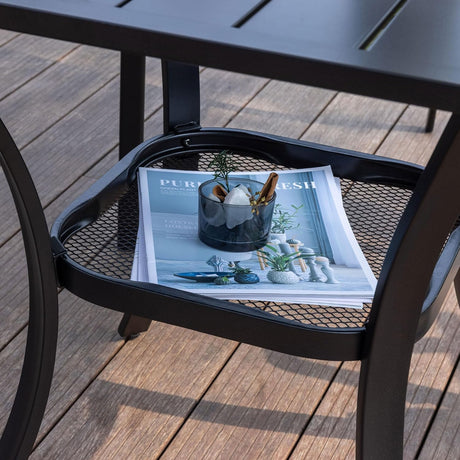 Vicllax Mesa cuadrada pequeña para exteriores, mesa de bistró para patio 