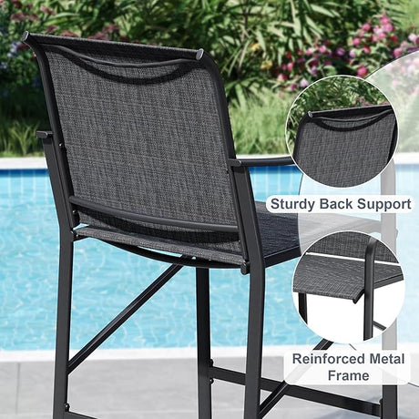 Vicllax High Bar Stool, High Top Tall Bar Chairs for Porch Deck Balcony