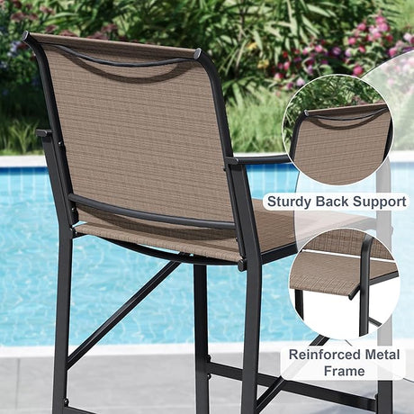 Vicllax High Bar Stool, High Top Tall Bar Chairs for Porch Deck Balcony
