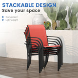 Vicllax Outdoor Textilene Stackable Sling Dining Chair, Set of 2/4/6