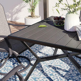 Vicllax Outdoor Metal Dining Table for 4, Patio Square Metal Table