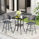 Vicllax 3/5 PCS Outdoor Swivel Bar Set, Patio Wicker Bar Chairs and Square Bar Table