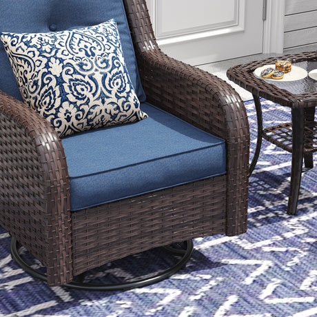 Vicllax Patio Wicker Oasis Lounge Set, 7-Piece Outdoor Sofa Set (Swivel Sofa Chair Set)