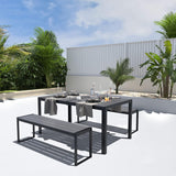 Vicllax 53" Outdoor Bench for Lawn Garden, Backless Patio Garden Bench