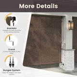 Vicllax Outdoor Cordless Sun Blocking Roller Shade, Patio Crank Roll Up Sun Shade