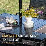 Vicllax 7 Pieces Outdoor Dining Set with Metal Rectangular Table and Premium Swivel Chair