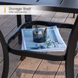 VICLLAX 3 Pieces Outdoor Dining Set, Set of 2 Patio Swivel Dining Chairs and 28" Square Table