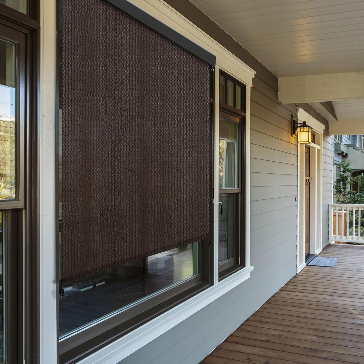 Vicllax Roller Shade, Patio Cordless Sun Blocking Roller Shade with Aluminum Valance