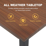 Vicllax 7-Piece Outdoor Dining Set, Rectangle Dining Table for 6 and Patio Dining Chairs