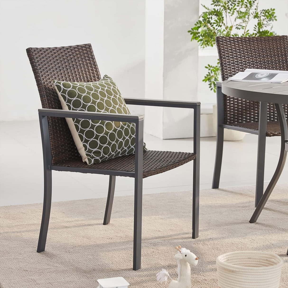 Vicllax Patio Dining Set, Outdoor Dining Table, Patio Benches, Patio Chairs