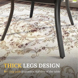 Vicllax 5/7/9 Pcs Outdoor Dining Set, Round Metal Table and Stackable Padded Chair