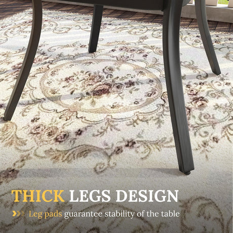 Vicllax 9/11 Pcs Outdoor Dining Set, 53"/ 60" Round Metal Table and Stackable Padded Chair