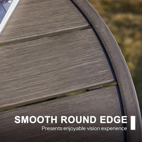 Vicllax Juego de comedor para exterior de 7 piezas con mesa redonda de almacenamiento de 54" y sillas giratorias de textileno