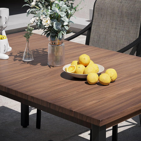 Mesa de comedor de metal para patio exterior Vicllax para 4/6 