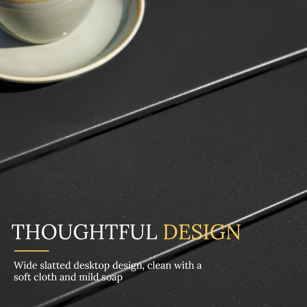 Vicllax Mesa de bar redonda para patio al aire libre de 37" con orificio para sombrilla