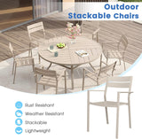 Vicllax Outdoor Patio Dining Chairs Stackable Metal Chairs