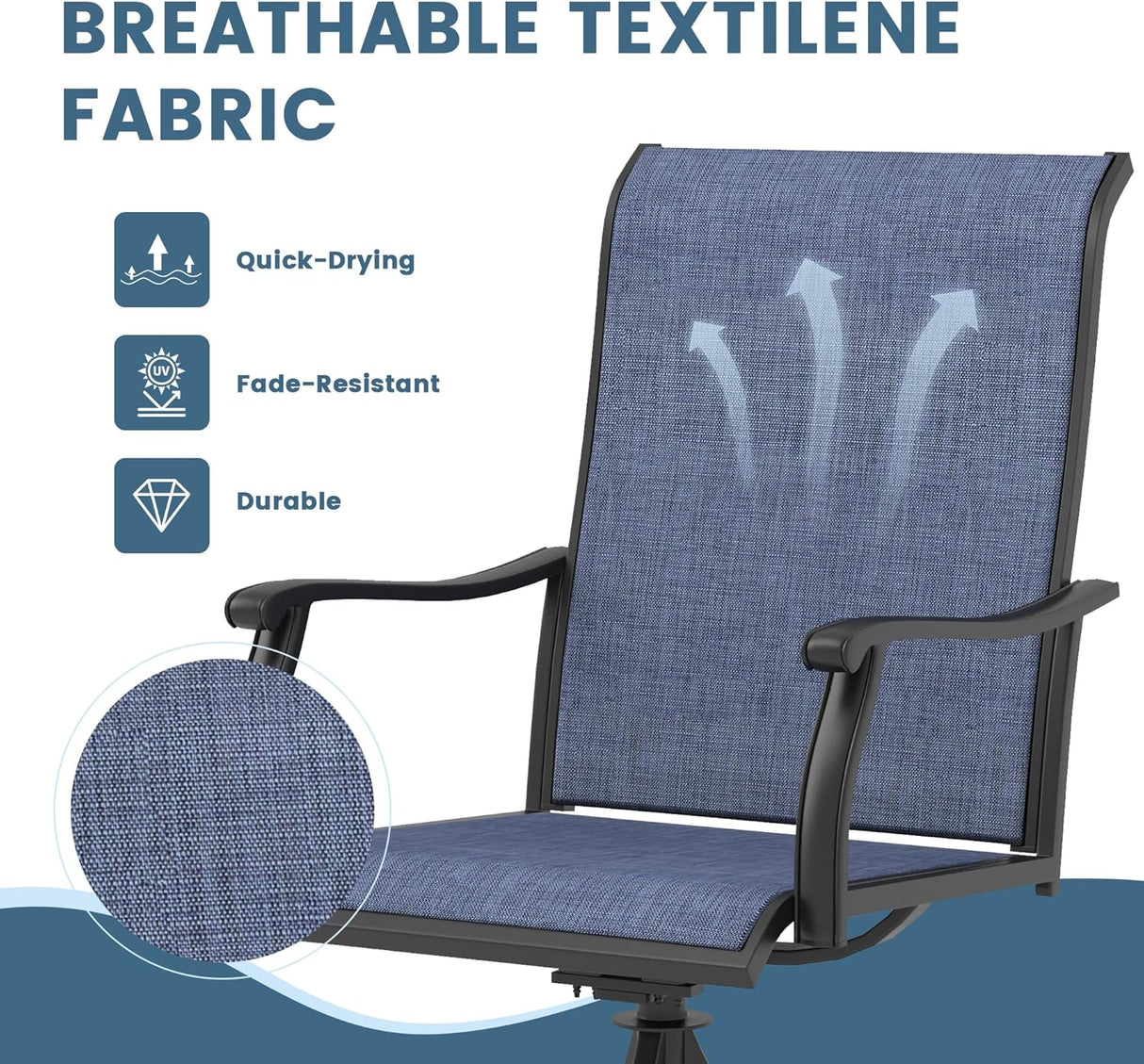 Vicllax 9 Pieces Outdoor Dining Set with 59" Square Dining Table and Swivel Chairs