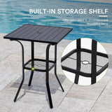 Vicllax 3/5 PCS Outdoor Swivel Bar Set, Patio Wicker Bar Chairs and Square Bar Table