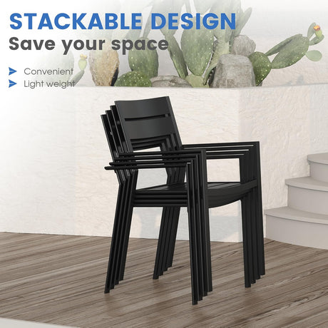 VICLLAX Patio Dining Set 5 Pieces Outdoor Furniture Table and 4 Textilene Chairs