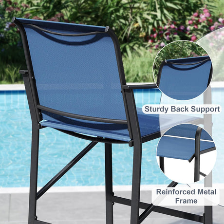 Vicllax High Bar Stool, High Top Tall Bar Chairs for Porch Deck Balcony