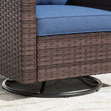 Vicllax Versatile Wicker Patio Sofa, Love Seat Glider, Chairs and Ottomans