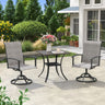 Vicllax 3 Pcs Outdoor Dining Set, 27.6" Square Bar Table and 2 Swivel Chairs