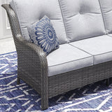 Vicllax Patio Wicker Oasis Lounge Sofa, 3-Seater Sofa