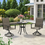 Vicllax 3 Pieces Outdoor Dining Set, 27.6" Round Bar Table and Swivel Chairs