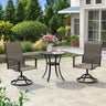 Vicllax 3 Pieces Outdoor Dining Set, 27.6" Round Bar Table and Swivel Chairs